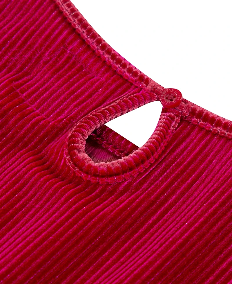 Levi's Toddler Girls 2-Piece Long Sleeve Top and Wide Pants Velour Set