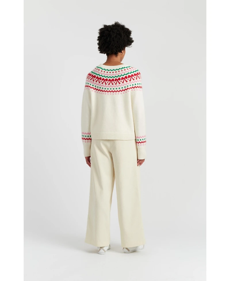 Chinti & Parker Women's Wool-Cashmere Bow Fairisle Sweater