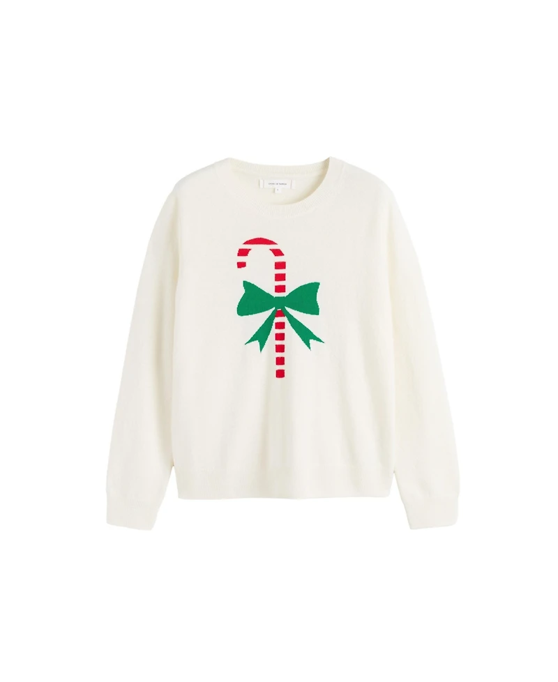 Chinti & Parker Women's Wool-Cashmere Candy Cane Sweater