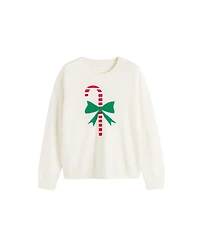Chinti & Parker Women's Wool-Cashmere Candy Cane Sweater