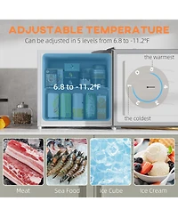 Homcom 1.1Cu.Ft Mini Freezer with Reversible Door for Home Office