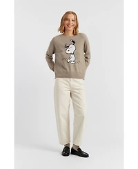 Chinti & Parker Women's Wool-Cashmere Dancing Snoopy Sweater
