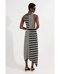 Karen Millen Stripe Sleeveless Knitted Midi Dress