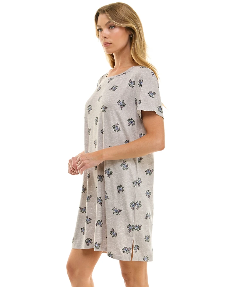 Roudelain Women's Short Sleeve Printed Sleepshirt