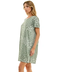 Roudelain Women's Short Sleeve Printed Sleepshirt