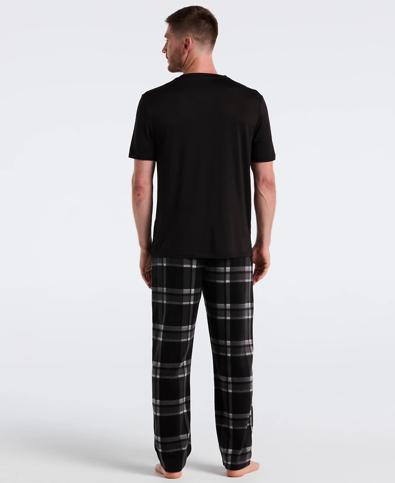 Perry Ellis Portfolio Men's Fleece Plaid Pants
