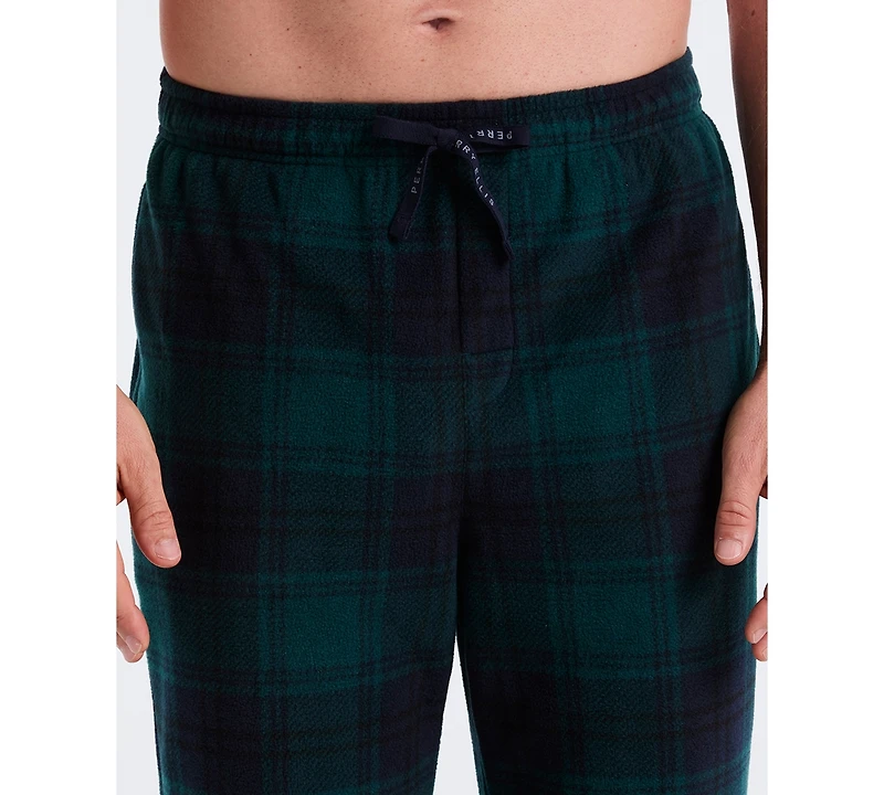 Perry Ellis Portfolio Men's Fleece Buffalo Plaid Pants