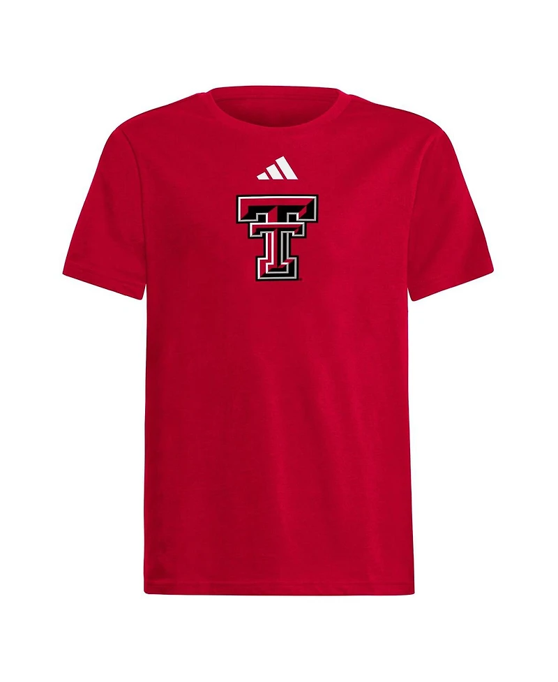 Adidas Big Boys and Girls Red Texas Tech Raiders Logo T-Shirt