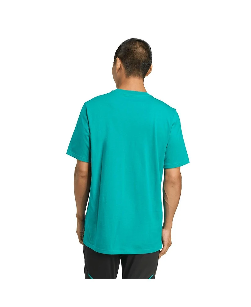 Adidas Men's Green Liverpool Three-Stripes Wordmark T-Shirt