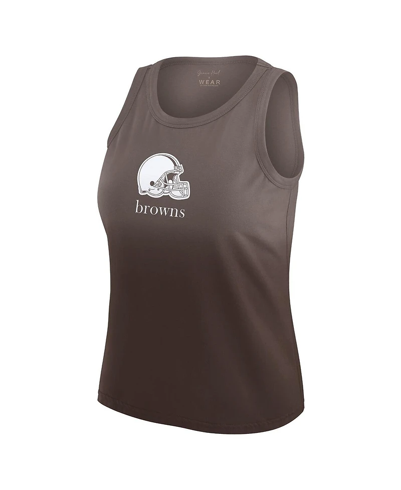 Wear by Erin Andrews Women's x Gracie Hunt Brown Cleveland Browns Ombre Tank Top
