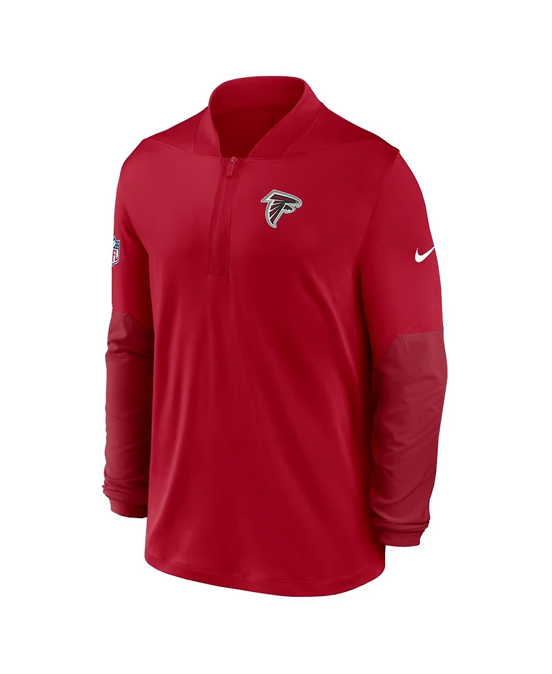Nike Men's Red Atlanta Falcons Sideline Dri-fit Half-Zip Pullover Sweatshirt