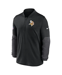 Nike Men's Black Minnesota Vikings Sideline Dri-fit Half-Zip Pullover Sweatshirt