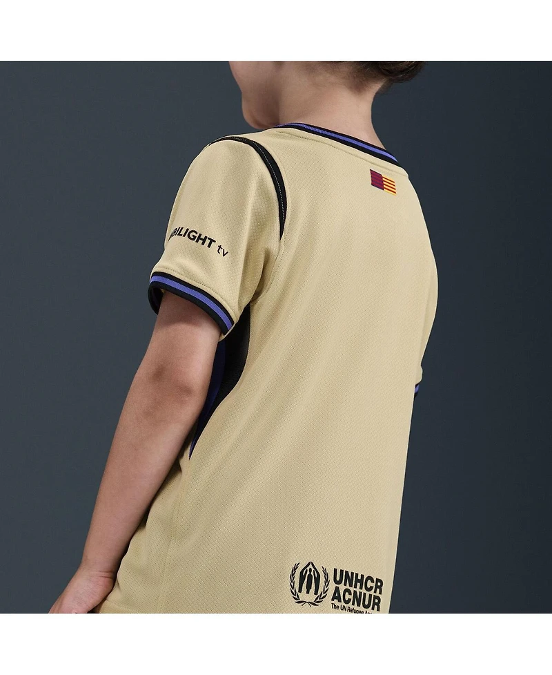 Nike Big Boys and Girls Gold Barcelona 2025/26 Stadium Kit Set