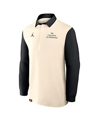 Jordan Men's Cream/Black Oklahoma Sooners Rugby Long Sleeve Shirt