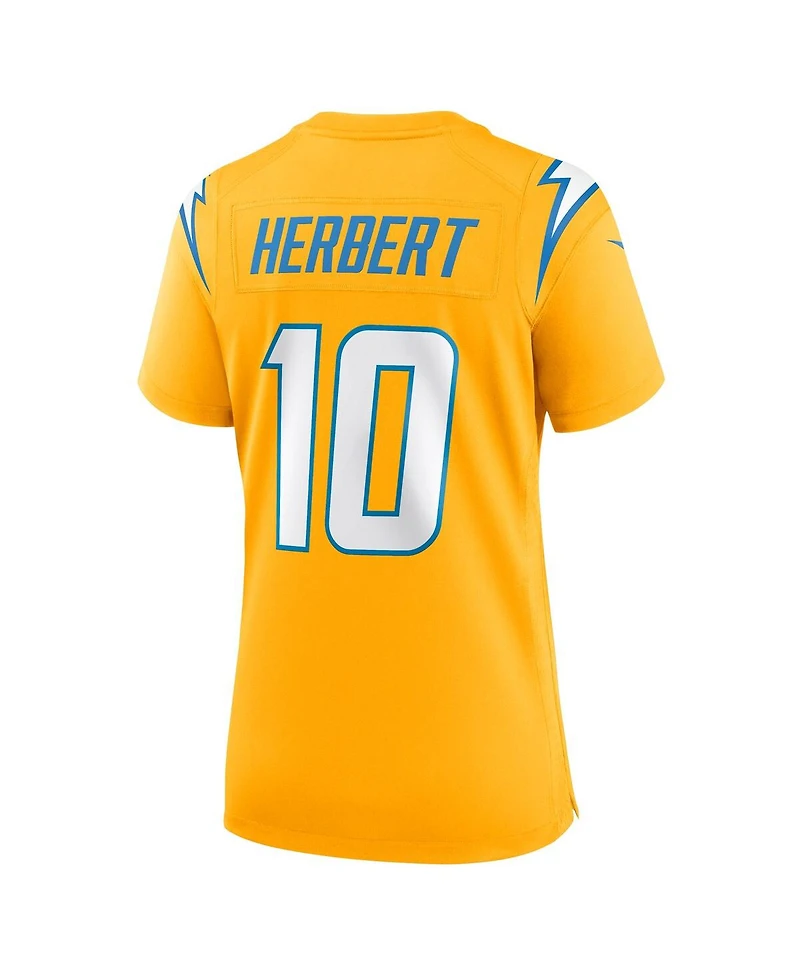 Nike Women's Justin Herbert Gold Los Angeles Chargers Alternate Charger Power Game Jersey