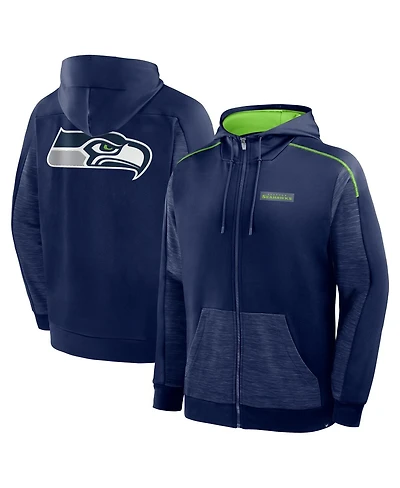 Fanatics Men's College Navy Seattle Seahawks Checkdown Pass Full-Zip Hoodie