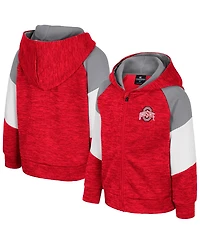 Colosseum Toddler Scarlet Ohio State Buckeyes Spirit Hollow Full-Zip Hoodie
