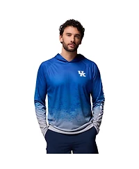 Columbia Men's Royal Kentucky Wildcats Pfg Gradient Water Super Terminal Tackle Hoodie Omni-Wick T-Shirt