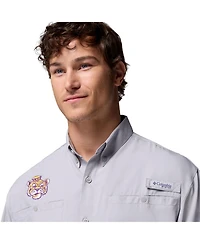 Columbia Men's Gray Lsu Tigers Tamiami Omni-Shade Button-Down Shirt