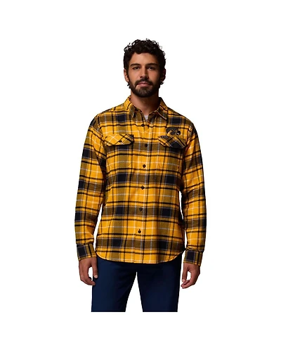 Columbia Men's Gold Iowa Hawkeyes Flare Gun Omni-Wick Flannel Long Sleeve Button-Up Shirt