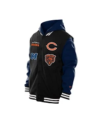 New Era Men's Black Chicago Bears Full-Snap Fleece Hoodie Jacket