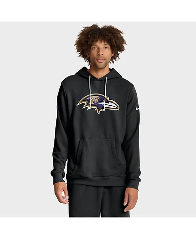 Nike Men's Black Baltimore Ravens Sideline Standard Issue Initial Home Dri-fit Hoodie