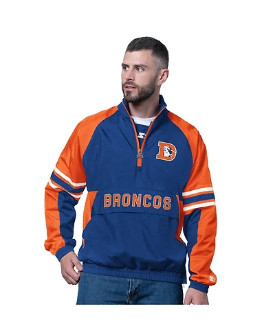 Starter Men's Royal Denver Broncos Vintage Logo Prospect Half-Zip Pullover Sweatshirt
