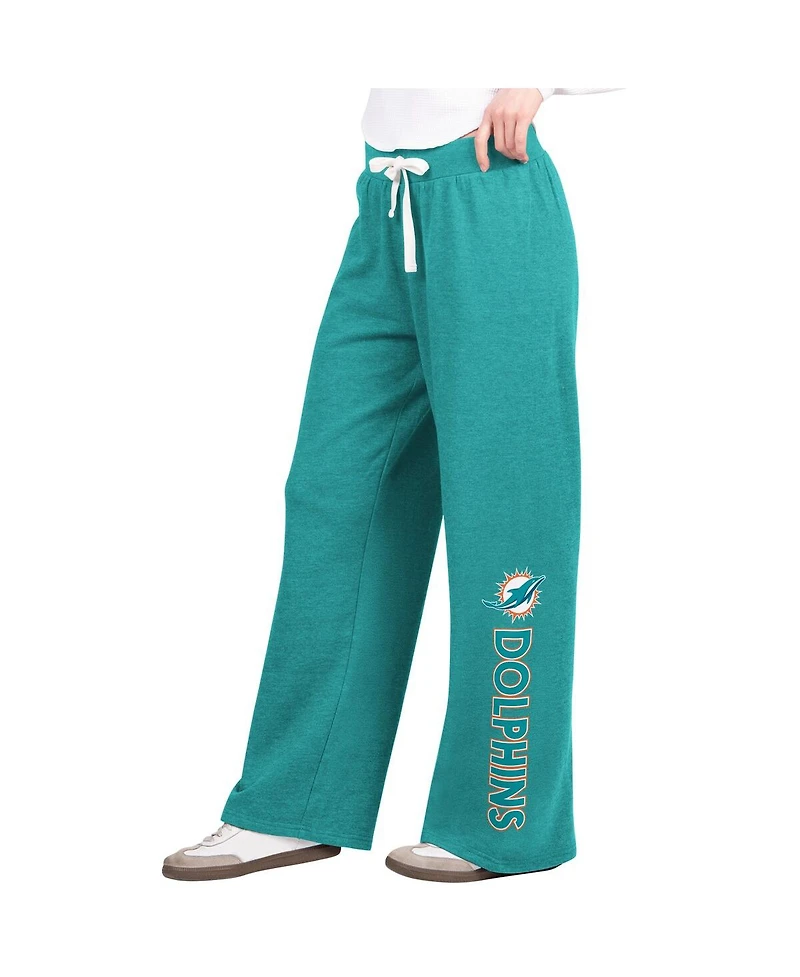 G-iii 4Her by Carl Banks Women's Aqua Miami Dolphins Field Wide Leg Sweatpants