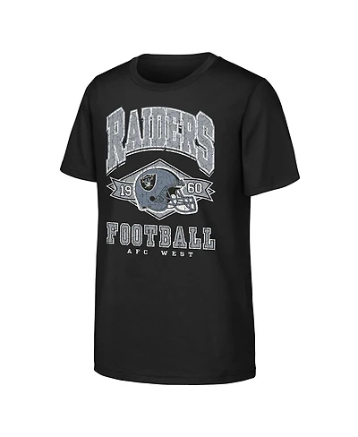 Outerstuff Big Boys and Girls Black Las Vegas Raiders Kick Off T-Shirt