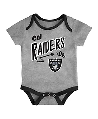 Outerstuff Baby Boys and Girls 3-Pack Las Vegas Raiders All Day Play Bodysuit Set