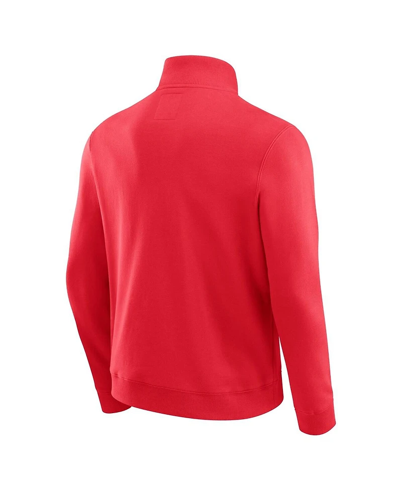 Darius Rucker Collection by Fanatics Men's Scarlet Ohio State Buckeyes Quarter-Zip Pullover Sweatshirt