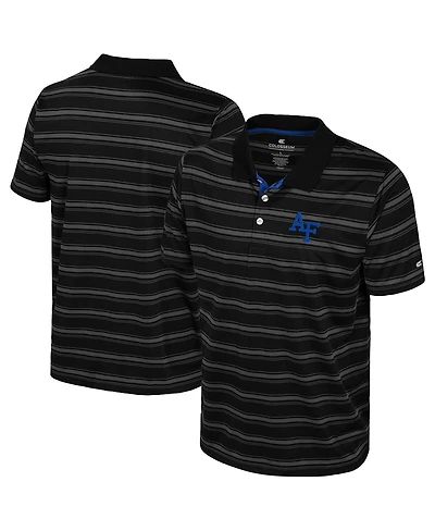 Colosseum Men's Black Air Force Falcons Milk Steak Polo Shirt