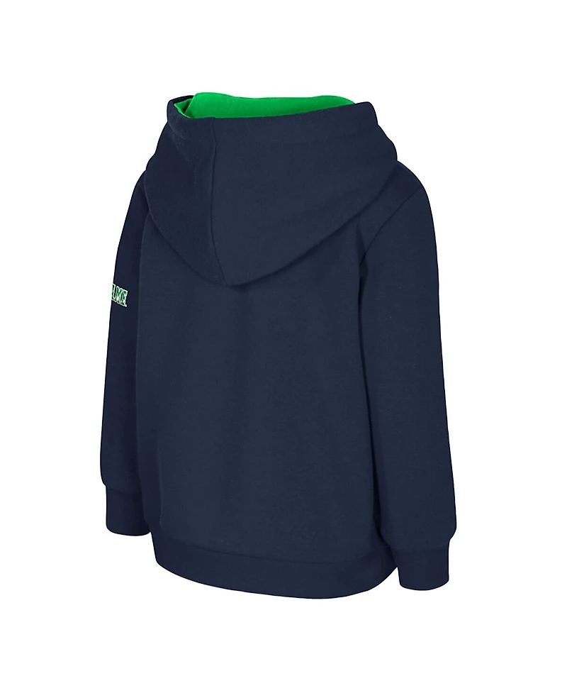 Colosseum Toddler Navy Notre Dame Fighting Irish Big Logo Volume Fleece Pullover Hoodie