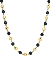 Effy Collection Black Agate Necklace (39 ct. t.w.) in 14k Gold Plated Silver