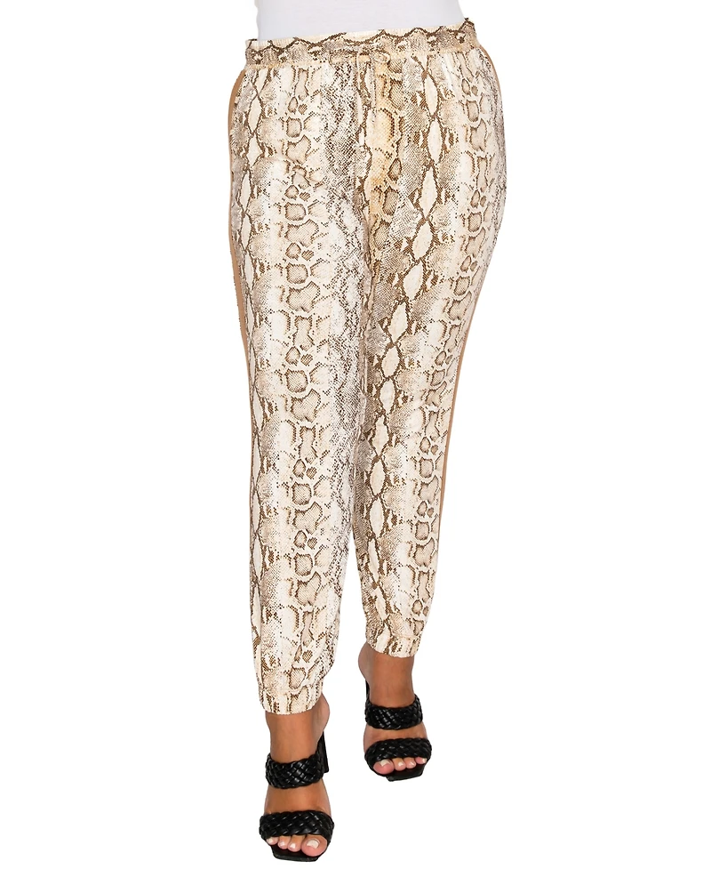 COIN804 Plus Python Side Contrast Jogger Pants