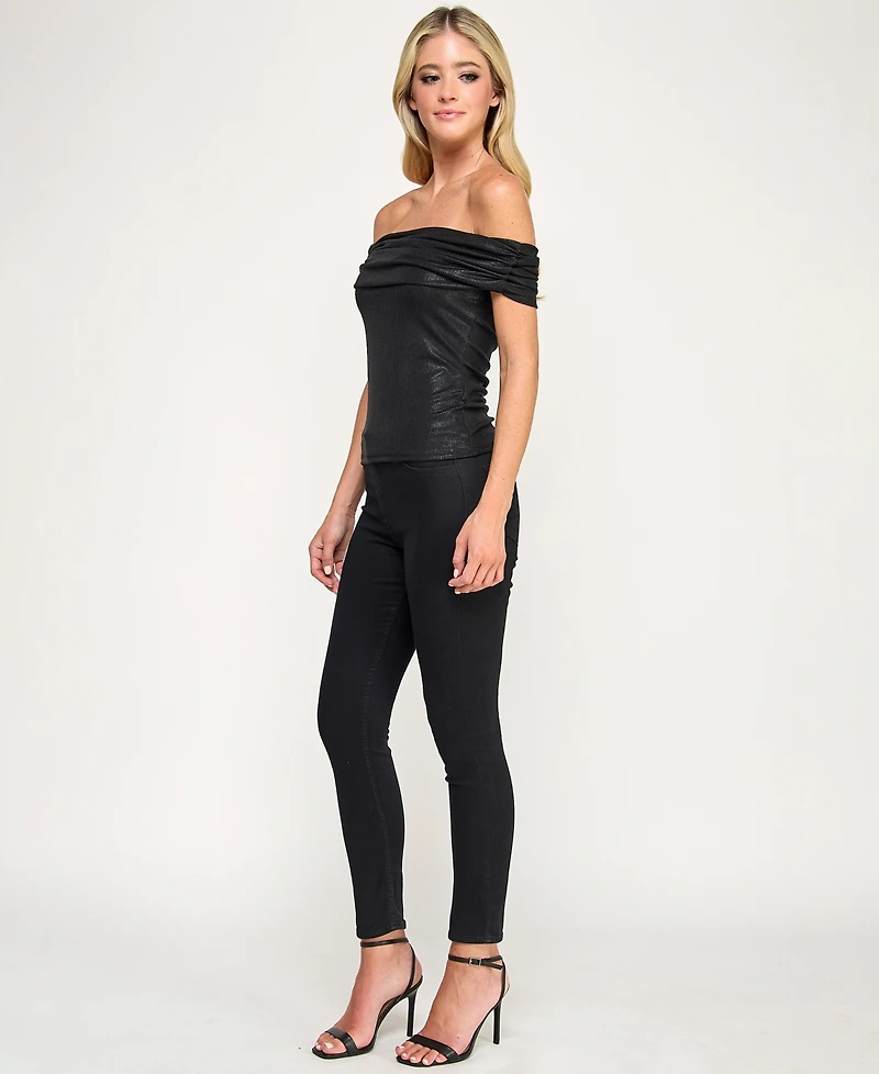 Seni & Cade Juniors Lurex Off-The-Shoulder Top