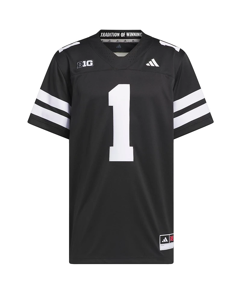 Adidas Men's 1 Black Nebraska Huskers Alternate Premier Jersey
