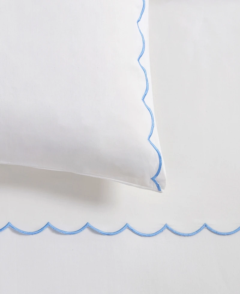 Peri Home Scallop 300-Thread Count Cotton 3-Pc. Sheet Set, Twin