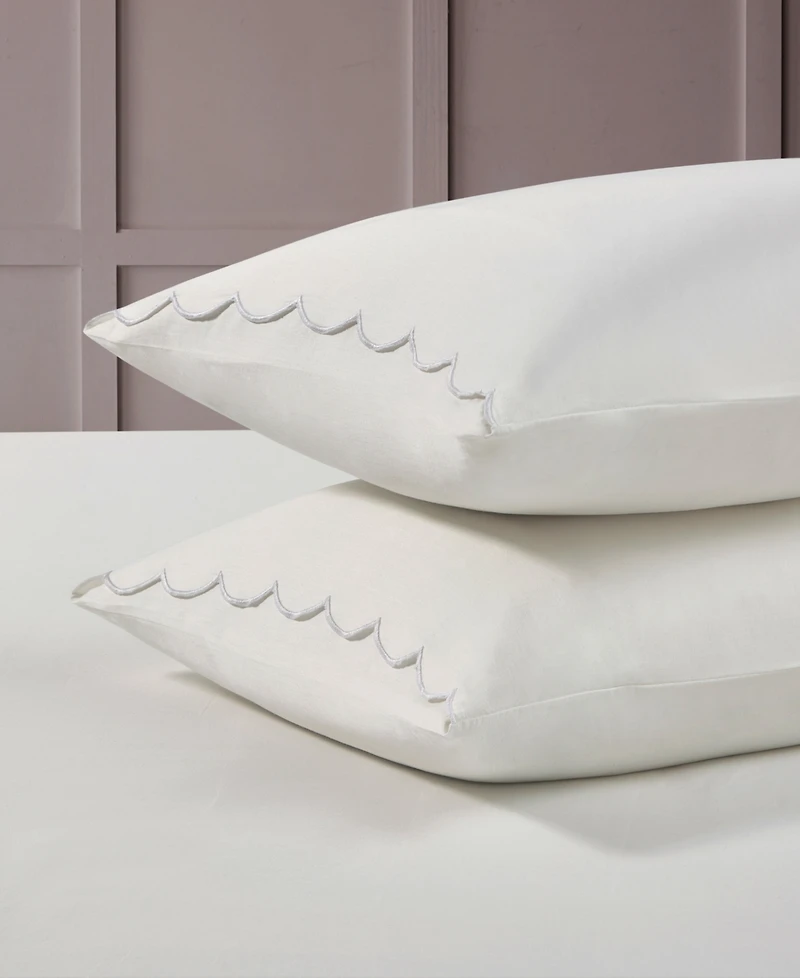 Peri Home Scallop 300-Thread Count Cotton 3-Pc. Sheet Set, Twin