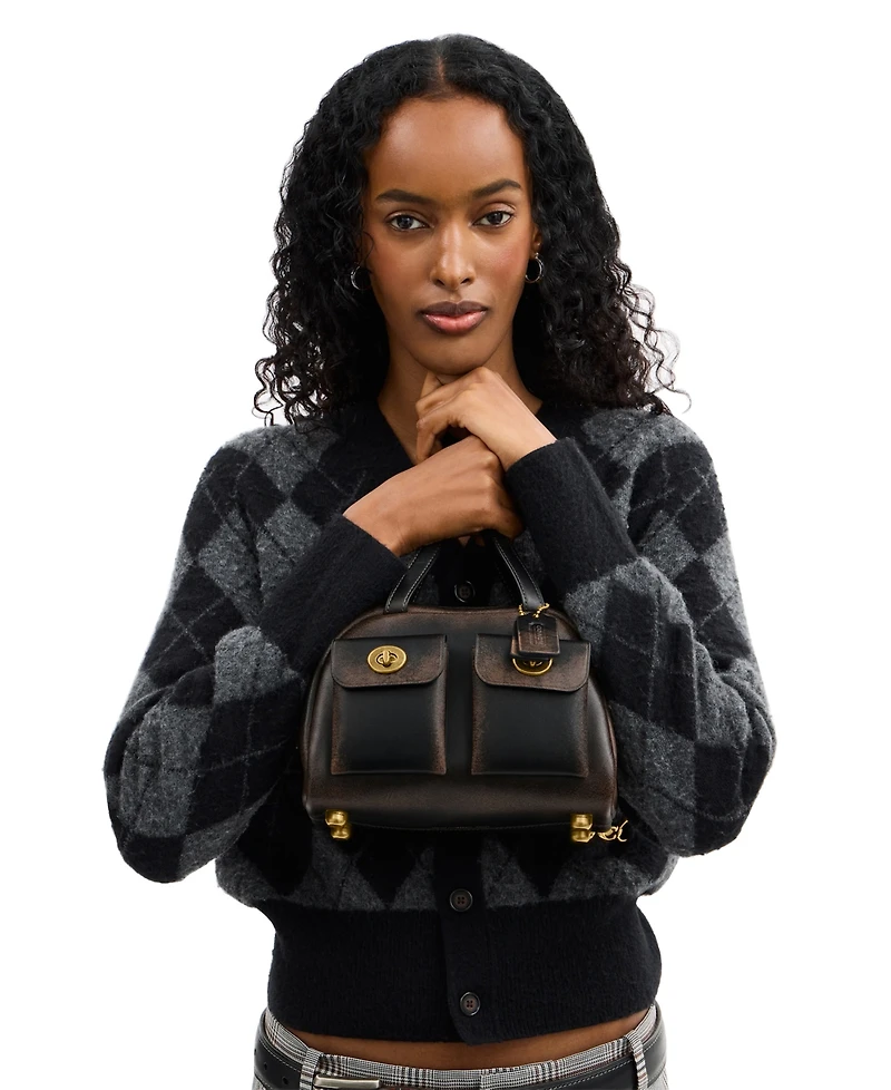 Coach Women's Twin Turn Lock Pocket Mini Shoulder Bag