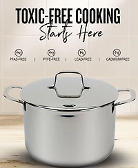 Alva Maestro 4Qt Tri-Ply Stainless Steel Stock Pot with Lid – Induction & Oven Safe