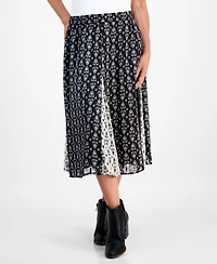 Style & Co Petite Damask Shine Mixed-Print Skirt, Macy's Exclusive