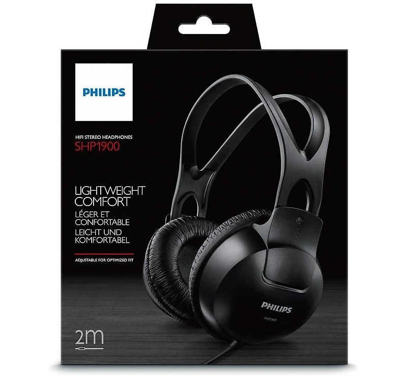 Philips Stereo Over-Ear Headphones SHP1900/10 Hi-Fi Headphones with Cable (Adjustable Headband)