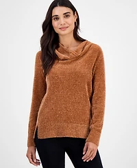 Jm Collection Petite Chenille Cowlneck Sweater, Macy's Exclusive