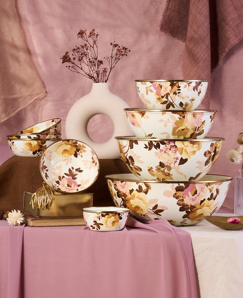 MacKenzie-Childs Wild Rose White Small Everyday Bowl, 40-oz.