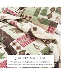 Linery & Co. Wildlife Patchwork Microfiber Quilt Set With Shams