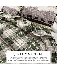 Linery & Co. Mountain Scape & Plaid Microfiber Quilt Set With Shams