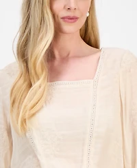 And Now This Petite Embroidered Lace-Trim Top, Macy's Exclusive