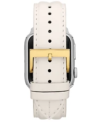 Tory Burch Women's Ivory Leather Band for Apple Watch, 38-45mm