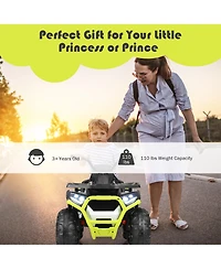 12V Kids Electric 4-Wheeler Atv Quad 2 Speeds Ride On Car w/MP3&Led Lights